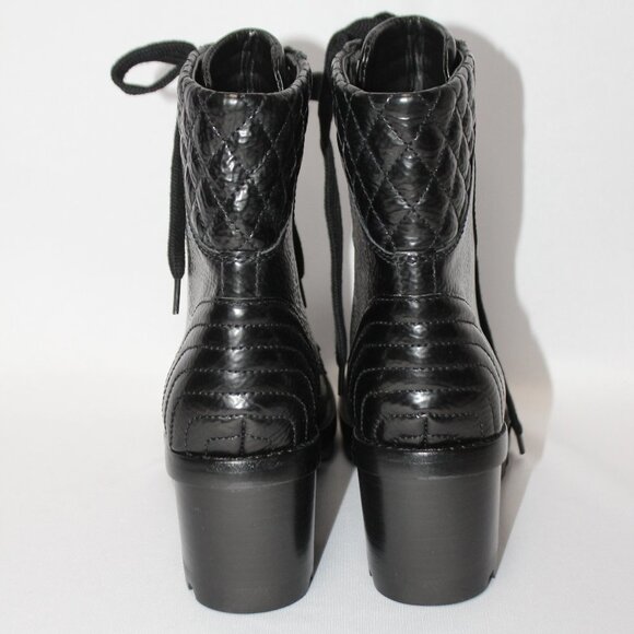 NWT Marc Fisher Black Leather Heeled Ankle Boots - Picture 6 of 16